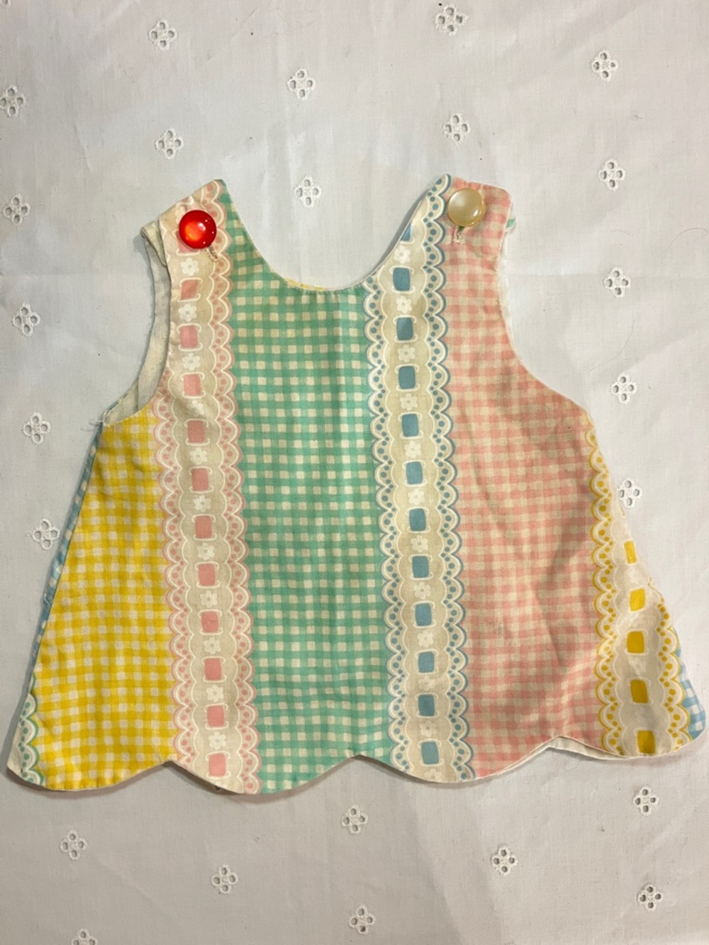 Vintage Floral Gingham Dress